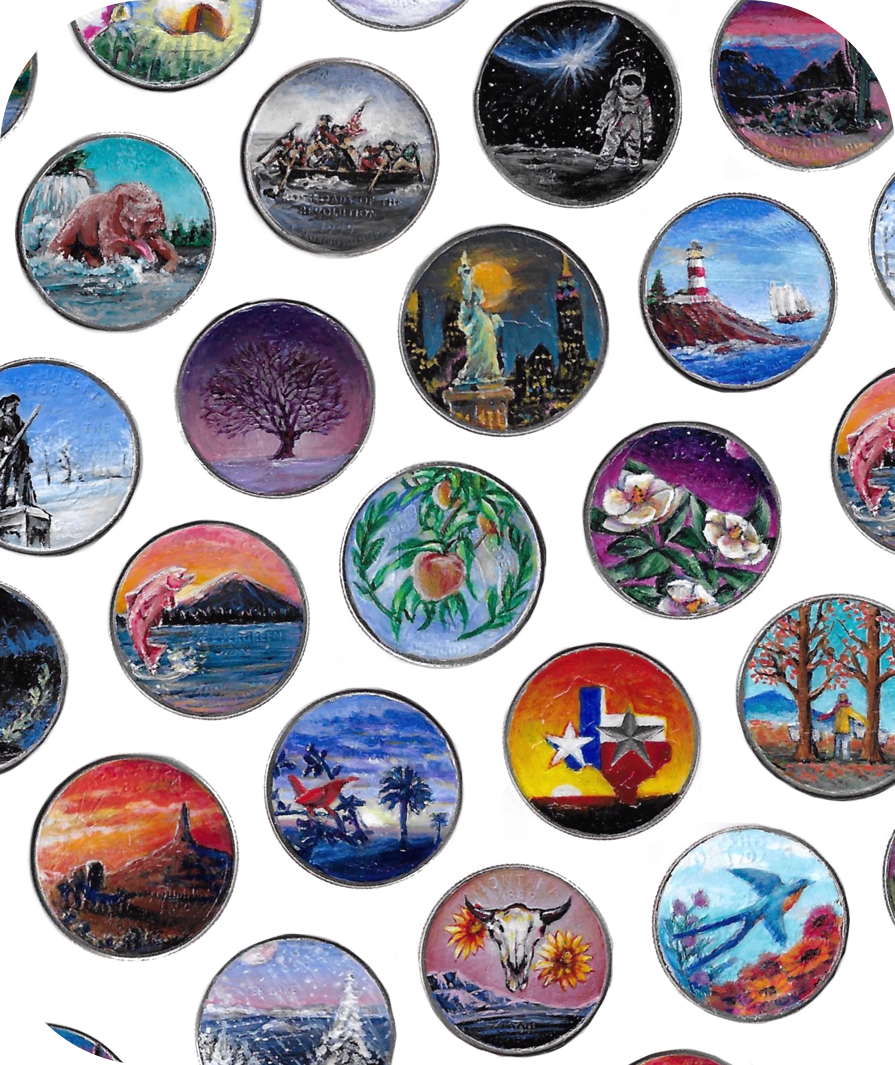 Charlotte Clark's State Quarter Paintings