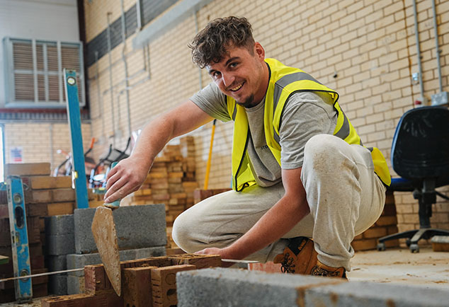 Student bricklaying