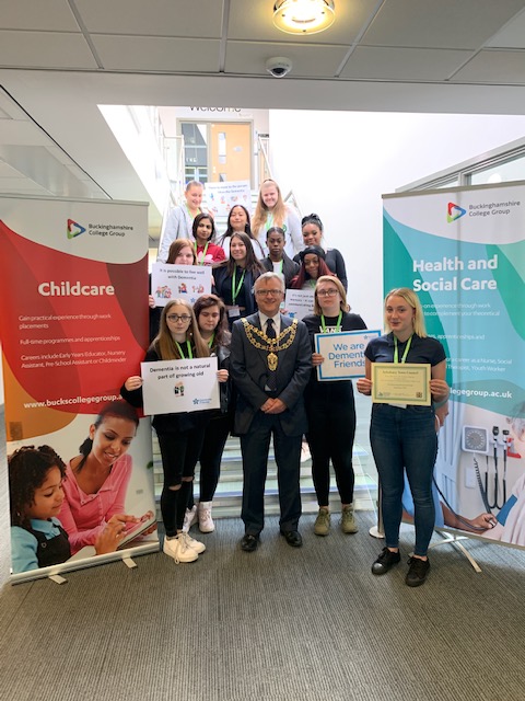 Level 1 Social Care Students with The Mayor of Aylesbury